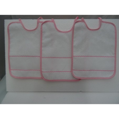 3 Bavaglini serie NEVE con tela aida da ricamare a punto croce col. azzurro e blu