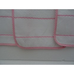 3 Bavaglini serie NEVE con tela aida da ricamare a punto croce col. azzurro e blu