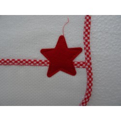 Bavaglino  Babbo Natale e pupazzo di neve  in tela aida