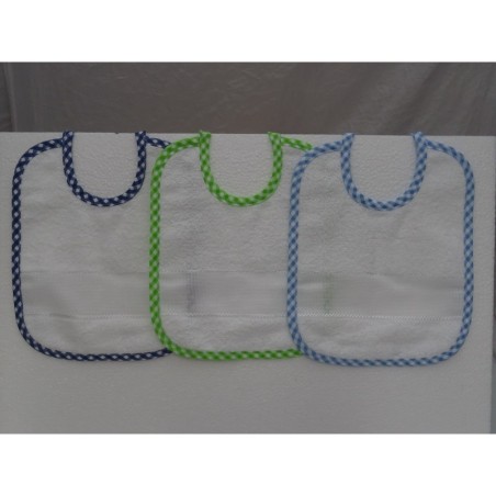 3 bavaglini serie scozzese con tela aida da ricamare a punto croce variante 1