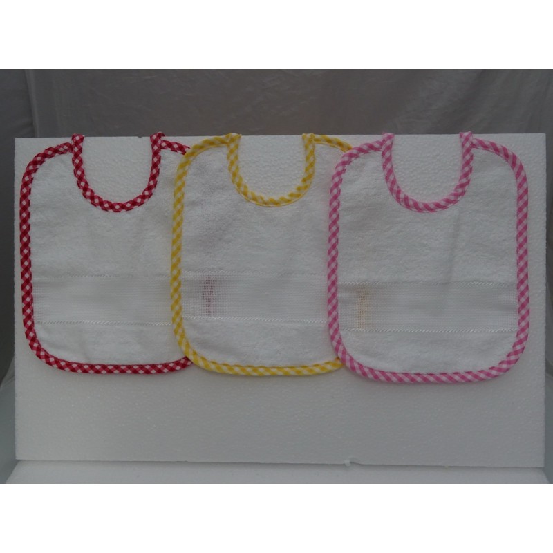 3 bavaglini serie scozzese con tela aida da ricamare a punto croce variante 1