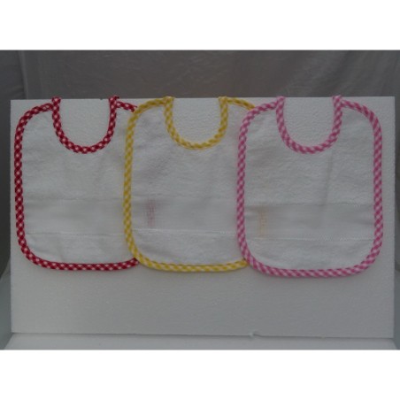 3 bavaglini serie scozzese con tela aida da ricamare a punto croce variante 1