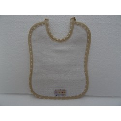 Bavaglino ricamabile a punto croce con tela aida, beige CUORICINI