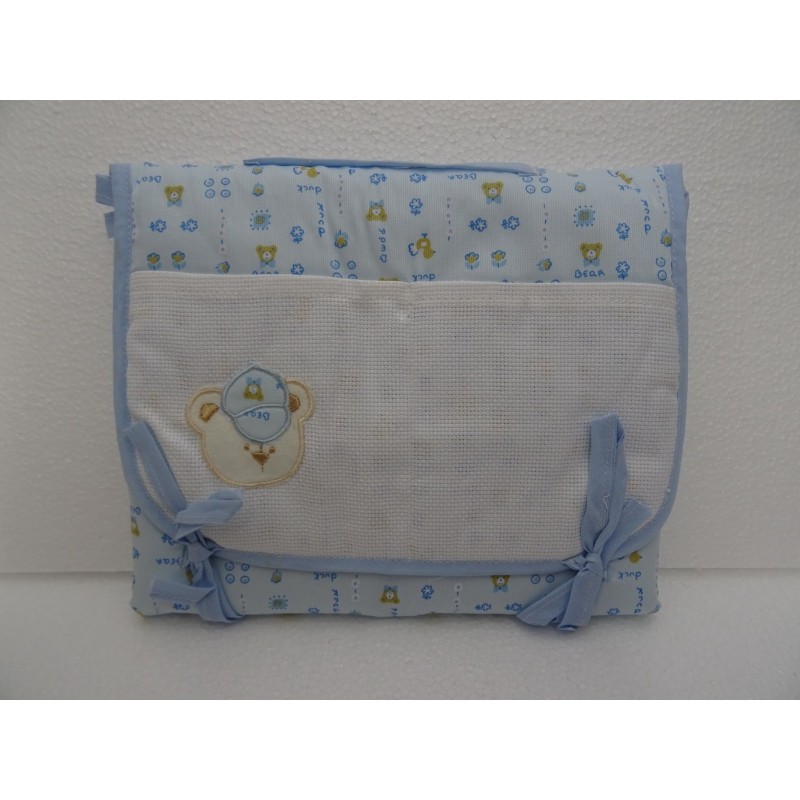 Fasciatoio pieghevole ricamabile a punto croce colore celeste