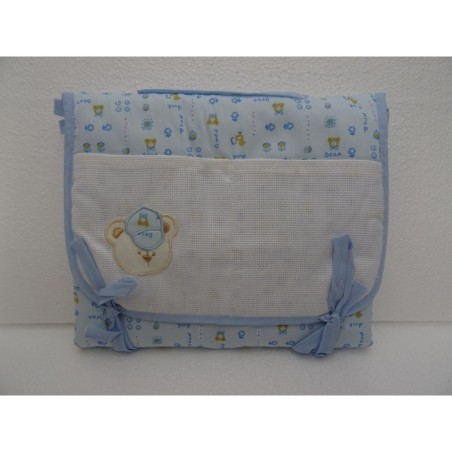 Fasciatoio pieghevole ricamabile a punto croce colore celeste