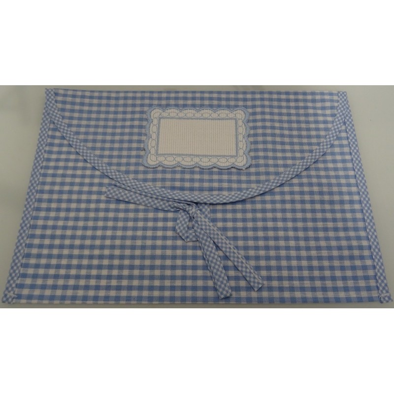 Busta Corredino con tela aida col. azzurro