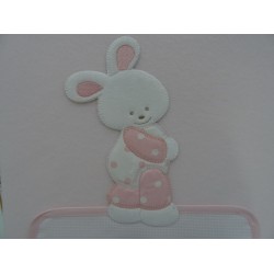 Copertina da culla in pile "CONIGLIETTO" colore rosa