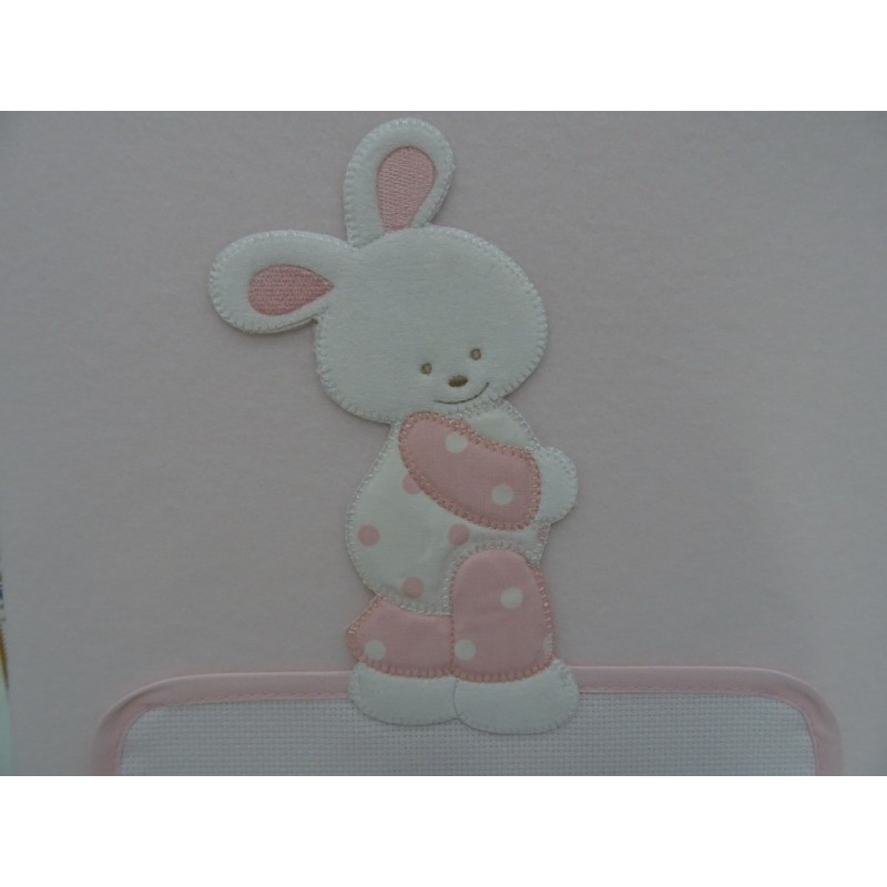 Copertina da culla in pile "CONIGLIETTO" colore rosa