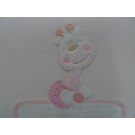 Copertina da culla in pile "GIRAFFA" colore rosa