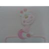 Copertina da culla in pile "GIRAFFA" colore rosa