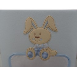 Copertina da culla in pile "CONIGLIETTO" colo celeste