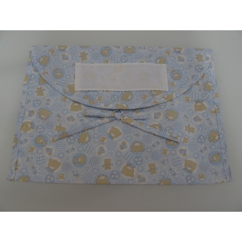 Busta Corredino con tela aida " ORSETTI " col. celeste