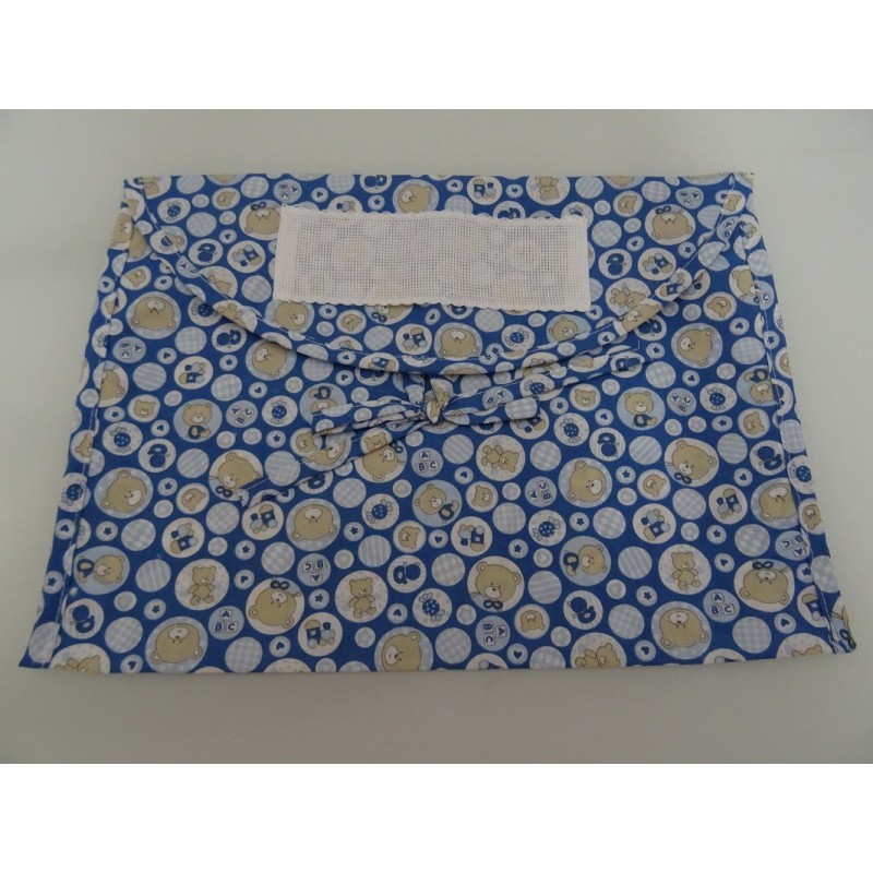 Busta Corredino con tela aida " ORSETTI " col. bluette