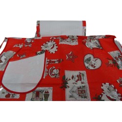 Grembiule Natalizio con tela aida da ricamare a punto croce mod "Santa Claus"