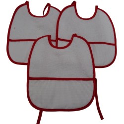 3 Bavaglini natalizi serie GIGIO con tela aida da ricamare a punto croce col. rosso