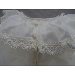 Vestitina da battesimo, bimba misto seta, pizzo con strascico