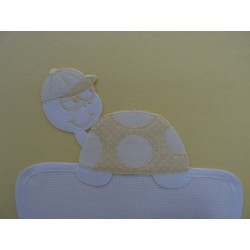 Copertina in pile " TARTARUGA " colore giallo, ricamabile