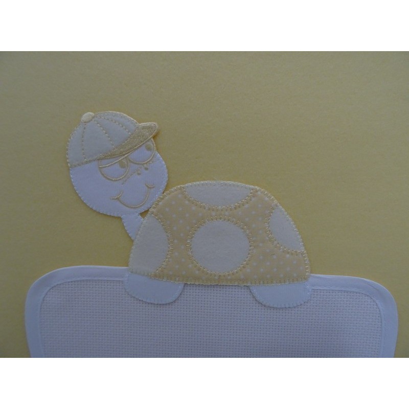 Copertina in pile " TARTARUGA " colore giallo, ricamabile