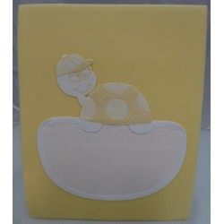 Copertina in pile " TARTARUGA " colore giallo, ricamabile