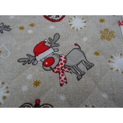 Tovaglietta natalizia trapuntata, con tasca in tela aida da ricamare a punto croce art. RENNA
