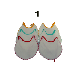 6 bavaglini serie DIXI in tela aida da ricamare a punto croce: variante 3