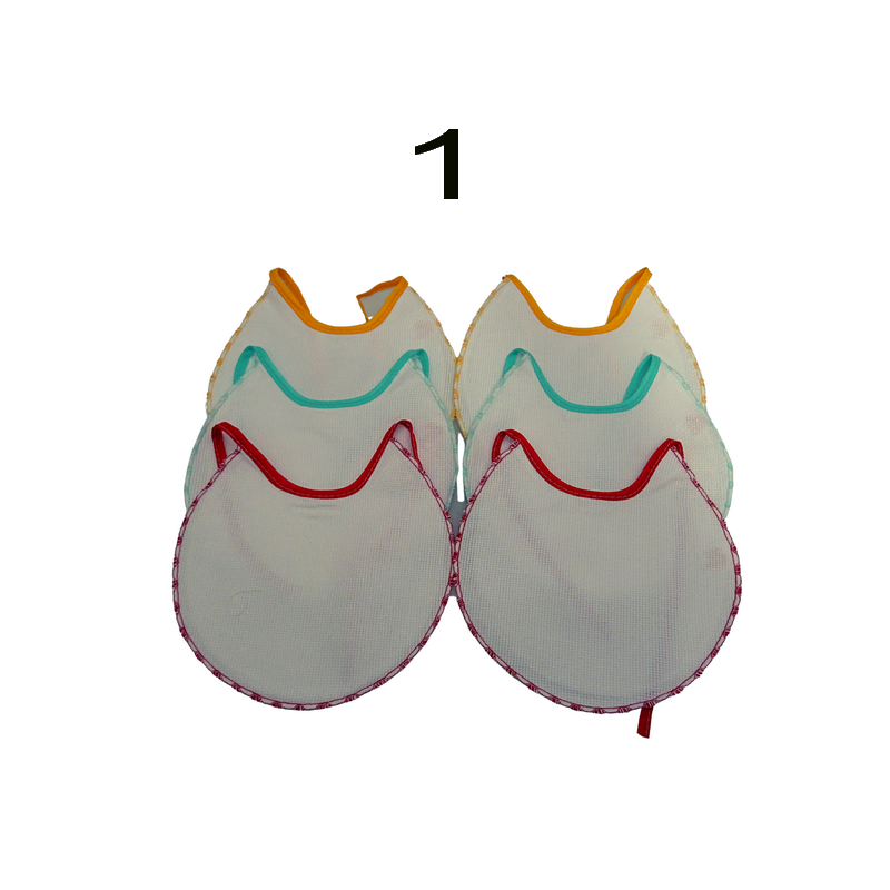 6 bavaglini serie DIXI in tela aida da ricamare a punto croce: variante 3