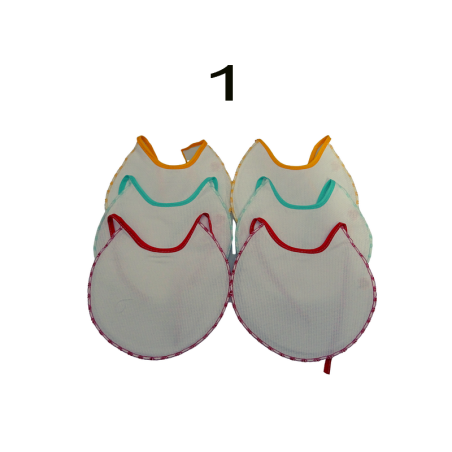 6 bavaglini serie DIXI in tela aida da ricamare a punto croce: variante 3