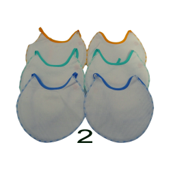 6 bavaglini serie DIXI in tela aida da ricamare a punto croce: variante 3