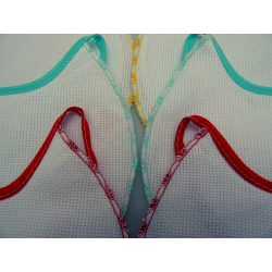 6 bavaglini serie DIXI in tela aida da ricamare a punto croce: variante 3