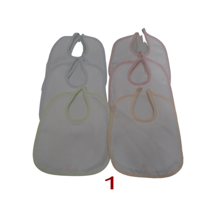 6 bavaglini serie DAFFY in tela aida da ricamare a punto croce