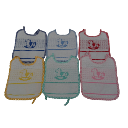 6 bavaglini con tela aida ricamabile "Cavalluccio"