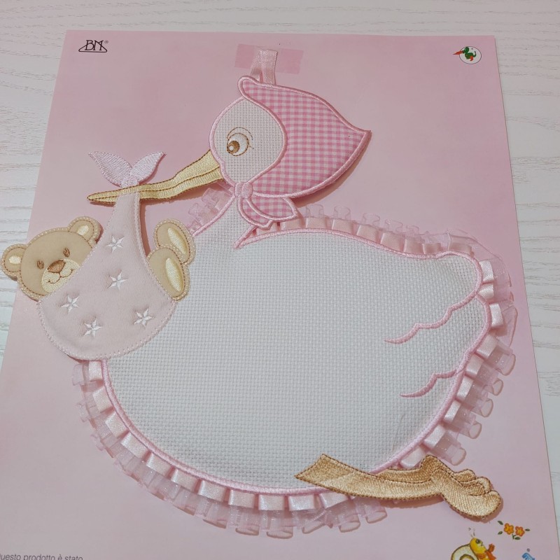 Annuncia nascita cicogna col. rosa