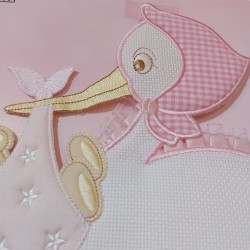 Annuncia nascita cicogna col. rosa