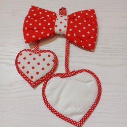 Annuncia nascita cuore con fiocco col. rosso