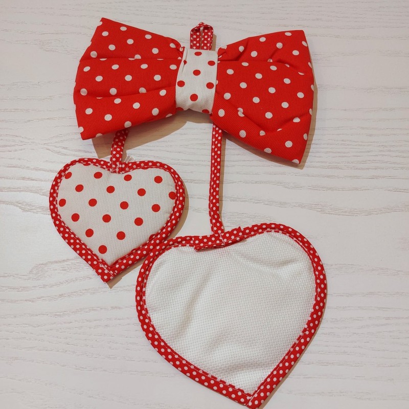 Annuncia nascita cuore con fiocco col. rosso