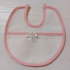 Bavaglino ricamabile con tela aida Art. 229052 Rosa