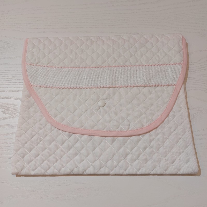 Busta Corredino con tela aida col. bianco e rosa