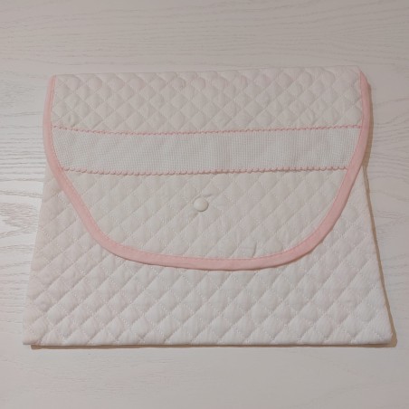 Busta Corredino con tela aida col. bianco e rosa